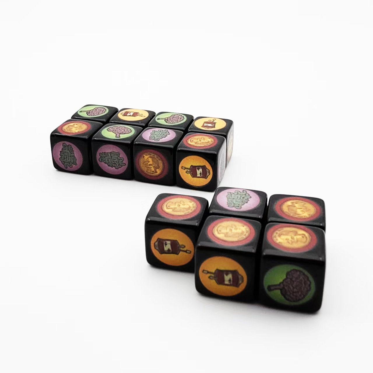 Wholesale Custom Printed Personalized Board Game Acrylic Resin Color Printing Game Bulk 16mm D6 Casino Dice Set