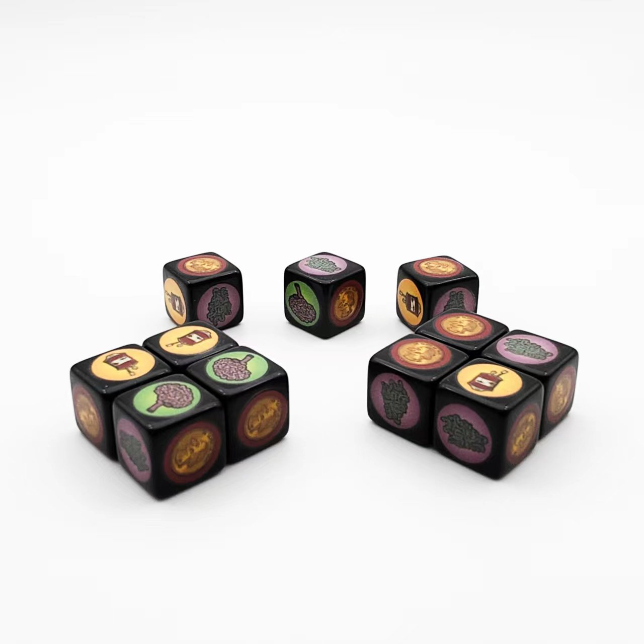 Wholesale Custom Printed Personalized Board Game Acrylic Resin Color Printing Game Bulk 16mm D6 Casino Dice Set