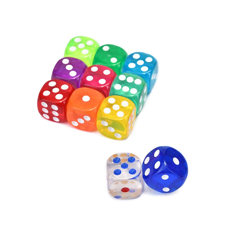 19MM Precision Acrylic Transparent Counting Dice toy accessories color dice mahjong dice