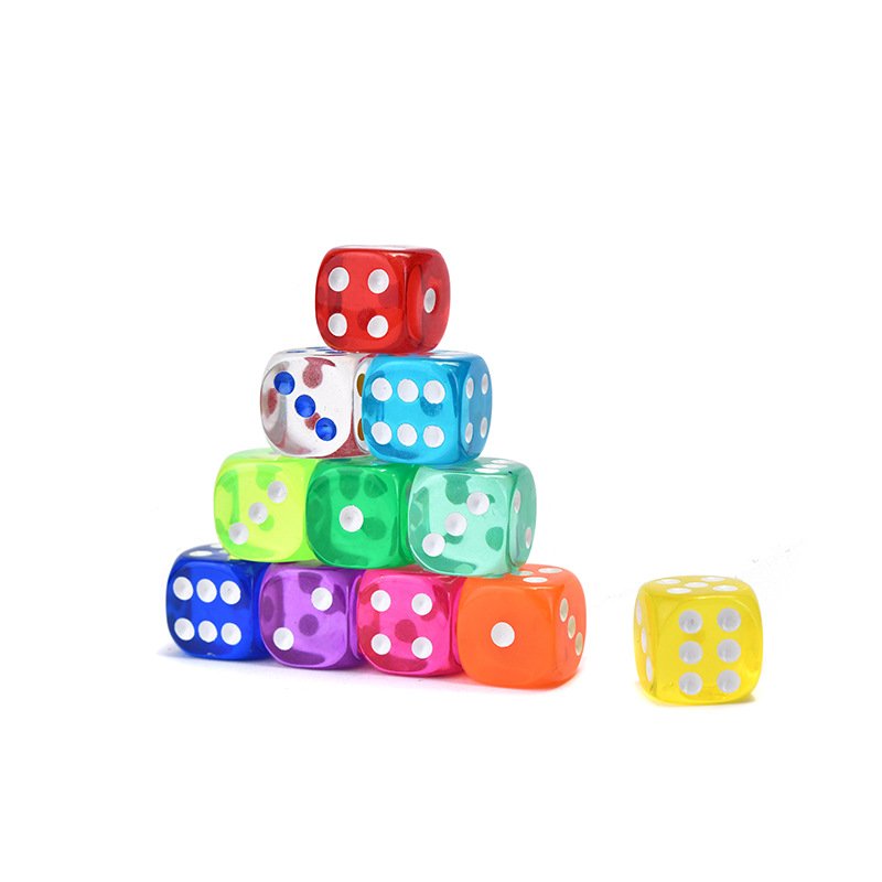 19MM Precision Acrylic Transparent Counting Dice toy accessories color dice mahjong dice