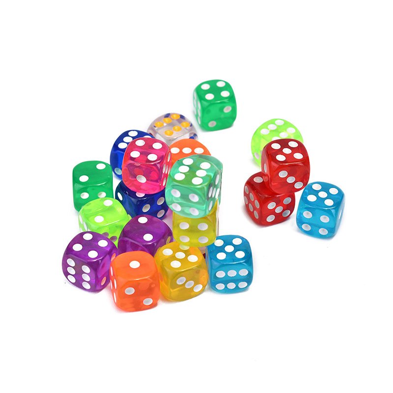 19MM Precision Acrylic Transparent Counting Dice toy accessories color dice mahjong dice