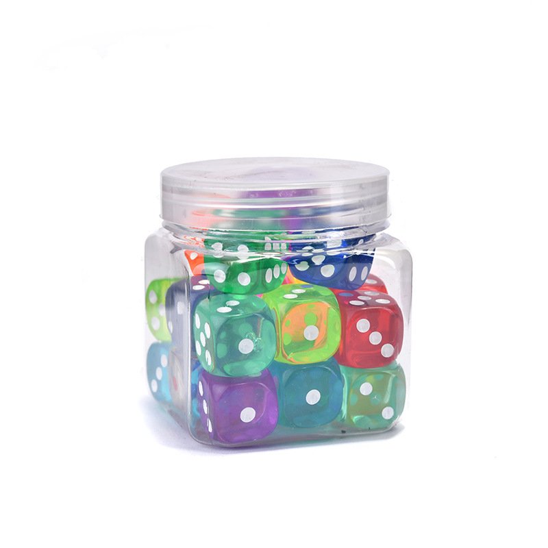 19MM Precision Acrylic Transparent Counting Dice toy accessories color dice mahjong dice
