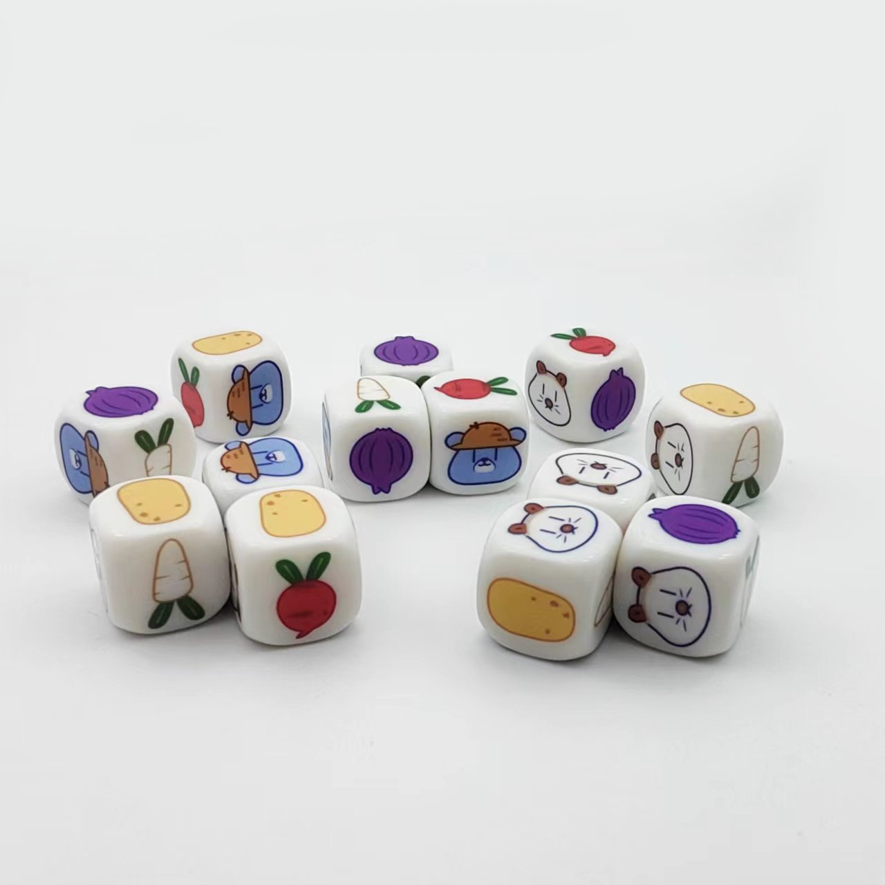 Wholesale Custom Printed Logo Dice Acrylic Resin D6 Dice 16-20mm Colorful Personalized Tabletop Games Dice Set