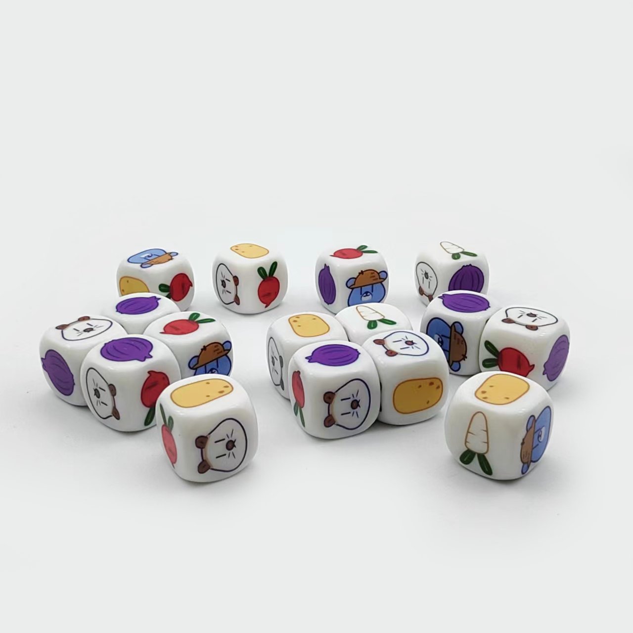 Wholesale Custom Printed Logo Dice Acrylic Resin D6 Dice 16-20mm Colorful Personalized Tabletop Games Dice Set