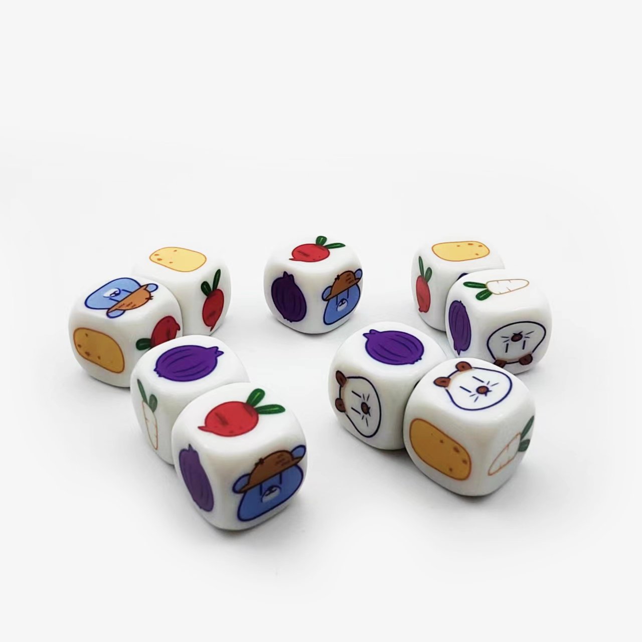 Wholesale Custom Printed Logo Dice Acrylic Resin D6 Dice 16-20mm Colorful Personalized Tabletop Games Dice Set