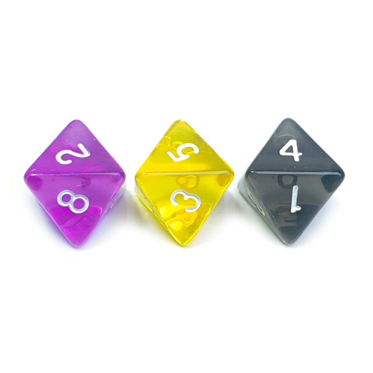 Black dice set acrylic polyhedron DND board game accessories