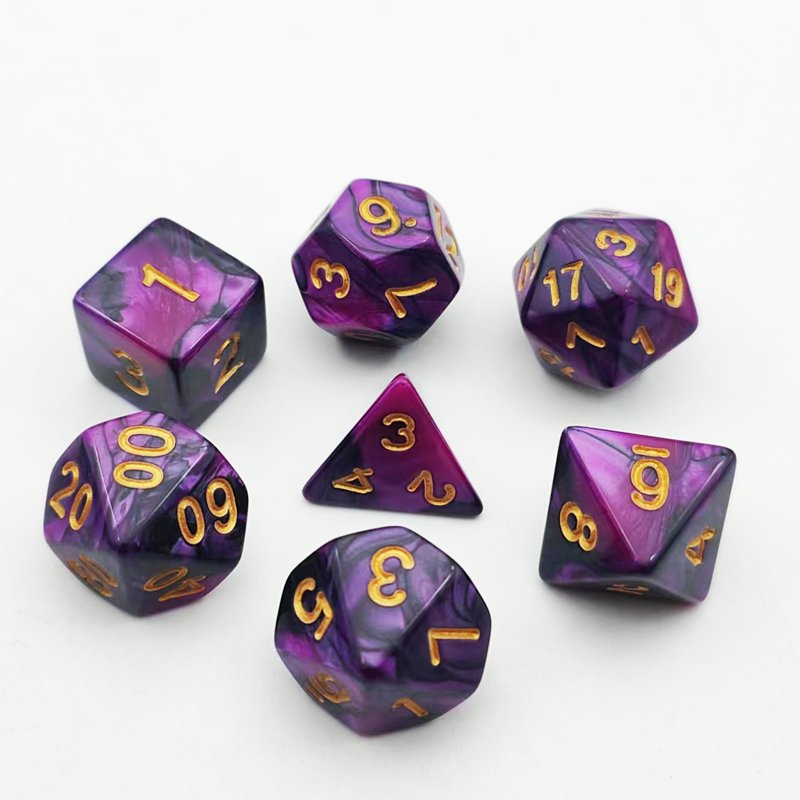 factory custom engrave personalized logo dice rpg board game polyhedral acrylic dice special shape luxury bulk dice set
