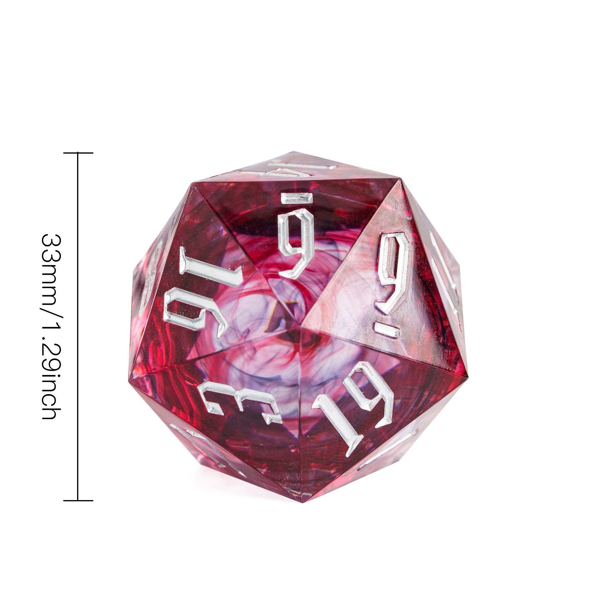 Udixi Custom Handmade 33mm D20 resin Dice Dungeons and Dragons DND board game Dice Set