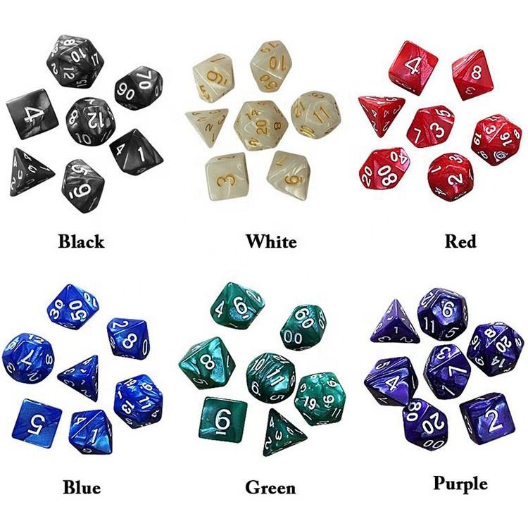 DND Dice Sets, 5*7PCS Dungeons and Dragons Dice with Free Pouch D&D Pole Playing Games