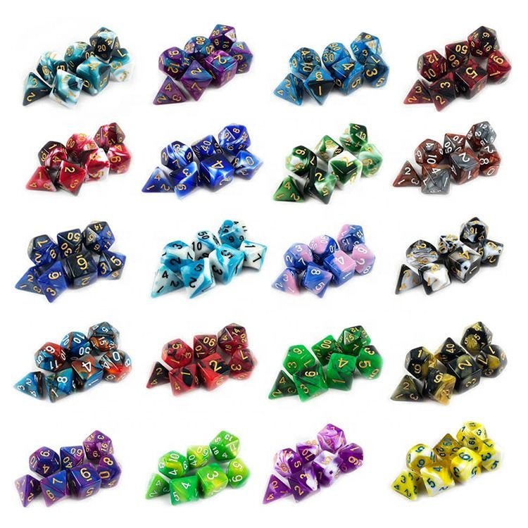 DND Dice Sets, 5*7PCS Dungeons and Dragons Dice with Free Pouch D&D Pole Playing Games