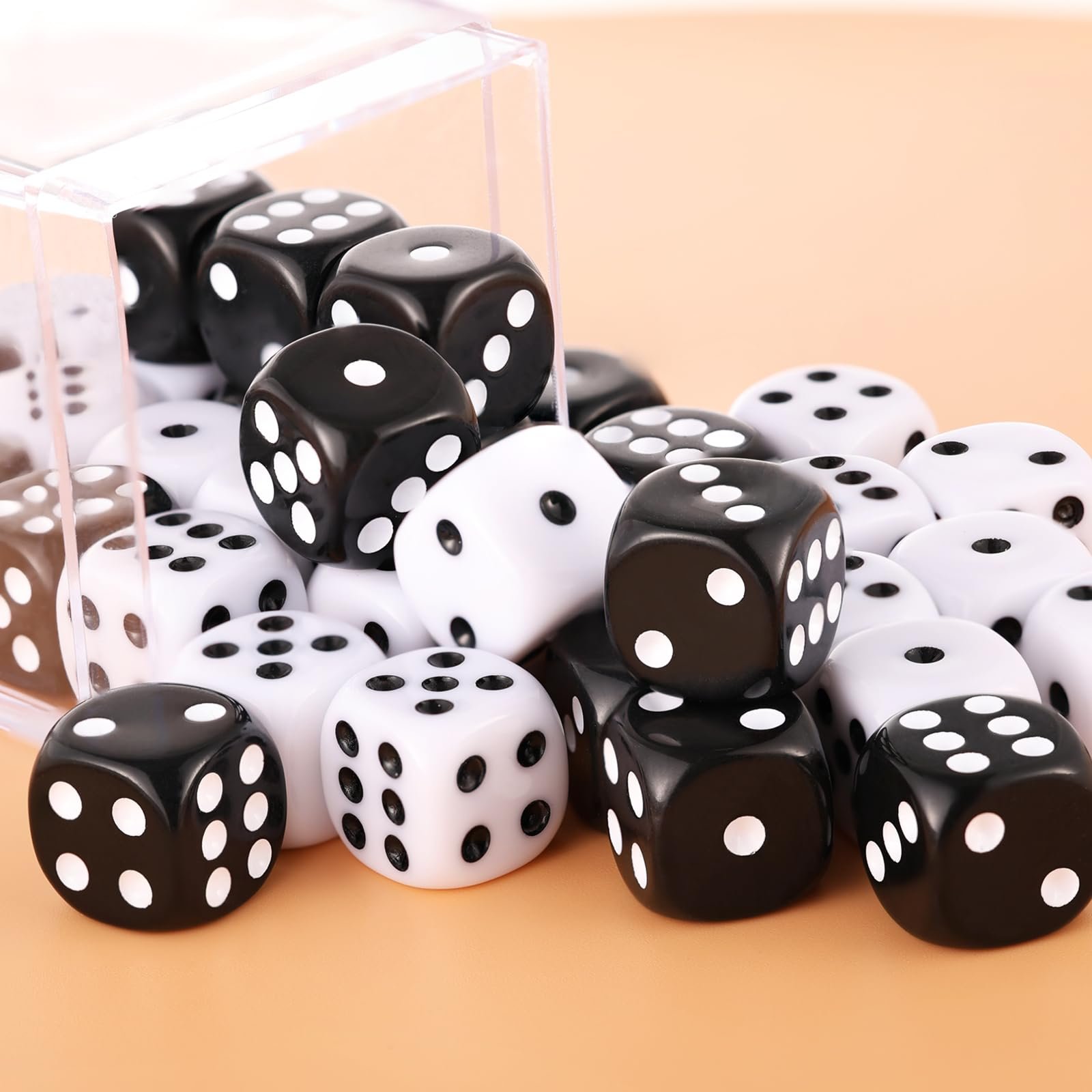 Bescon 12mm 6 Sided Dice Set 36pcs Block of Resin Dice in Translucent Purple with White Pips for DND Players