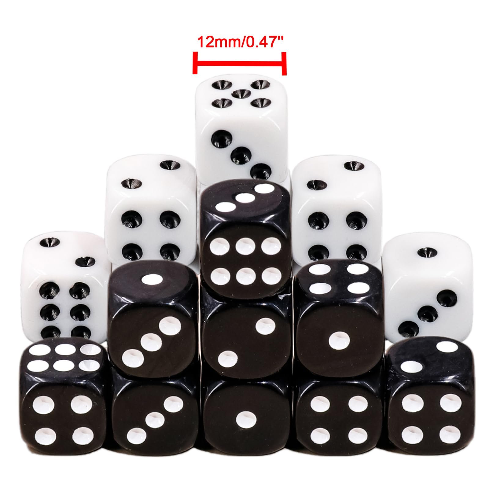 Bescon 12mm 6 Sided Dice Set 36pcs Block of Resin Dice in Translucent Purple with White Pips for DND Players