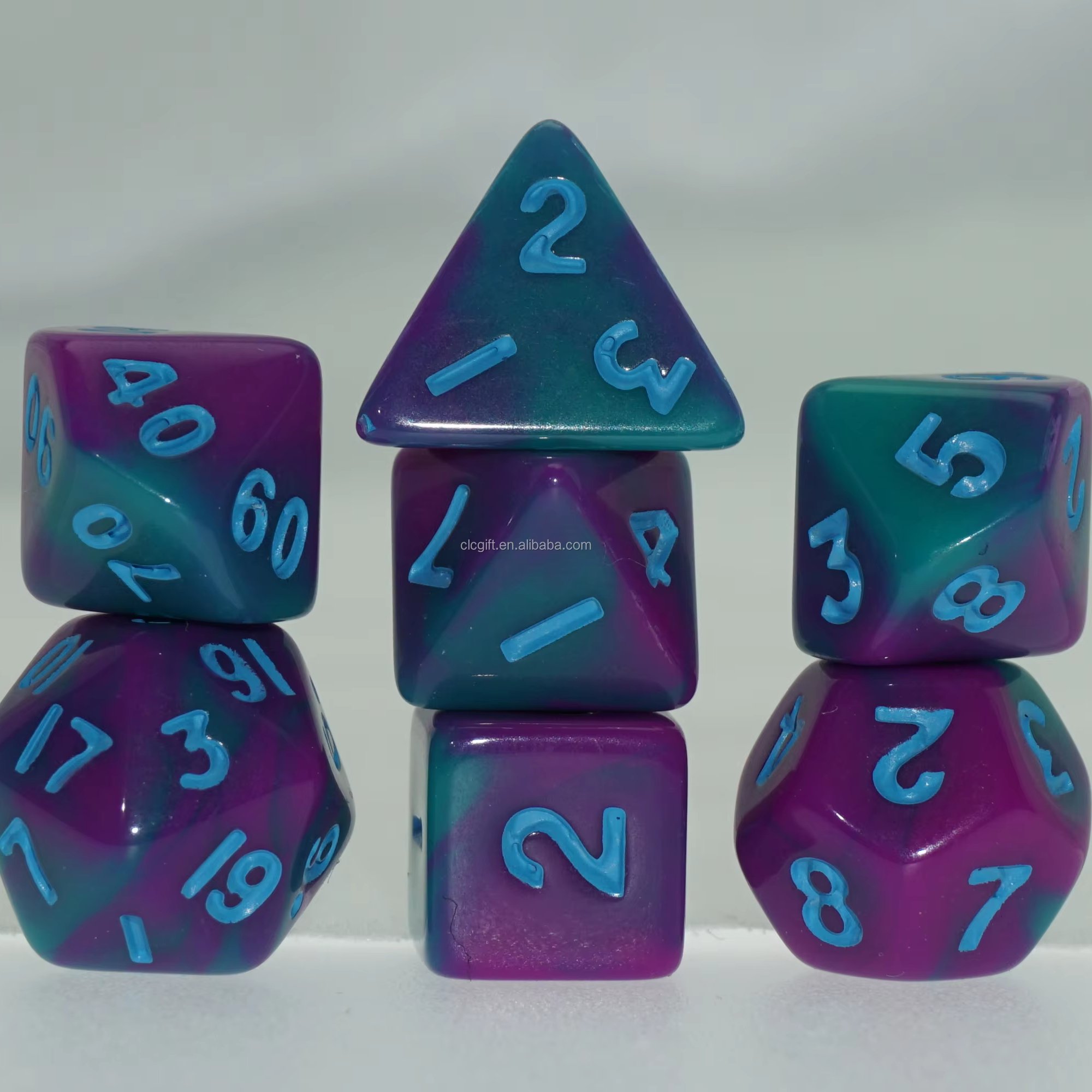 Double Color 10mm Mini acrylic RPG DND Board Game Warhammer New Release China Dice Factory 7pcs Dice Set