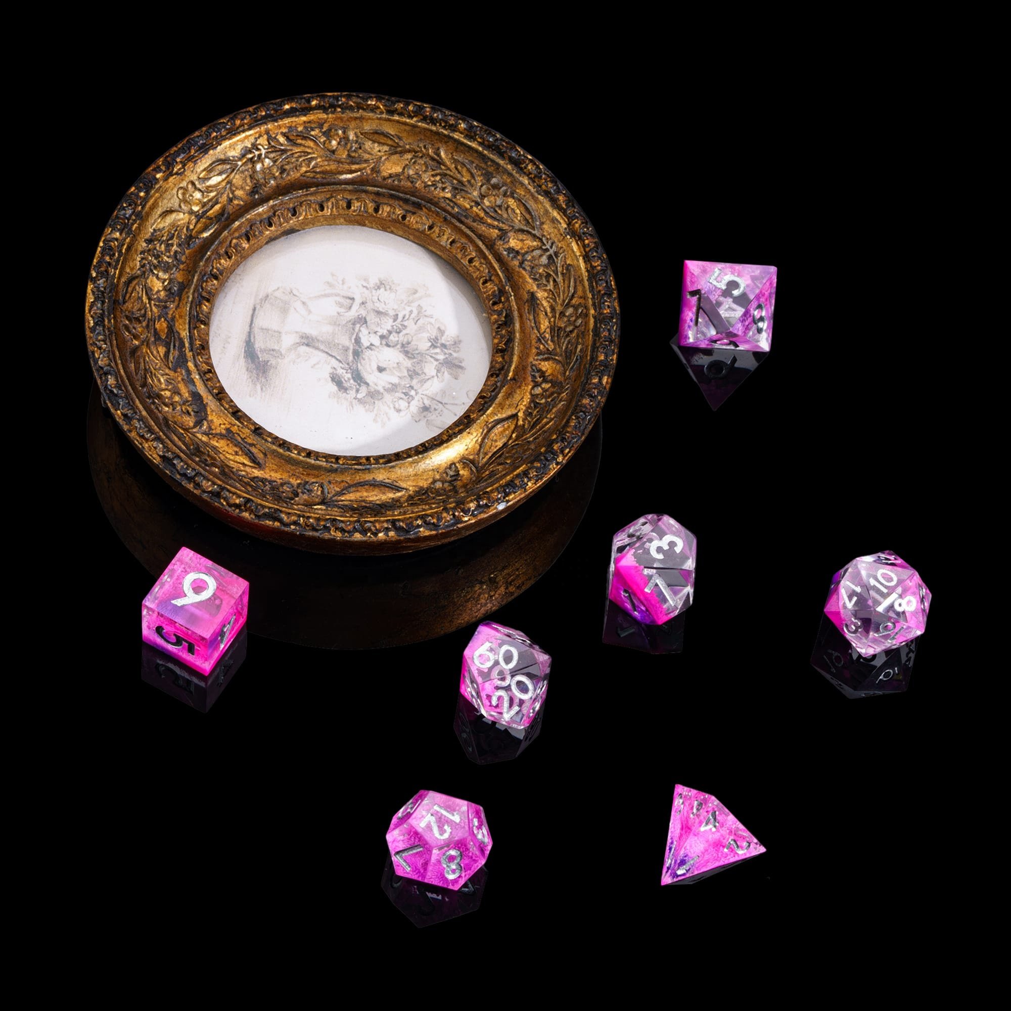 Udixi Custom Handmade Color Sinking Resin Dice Dungeons and Dragons DND RPG board game Dice Set