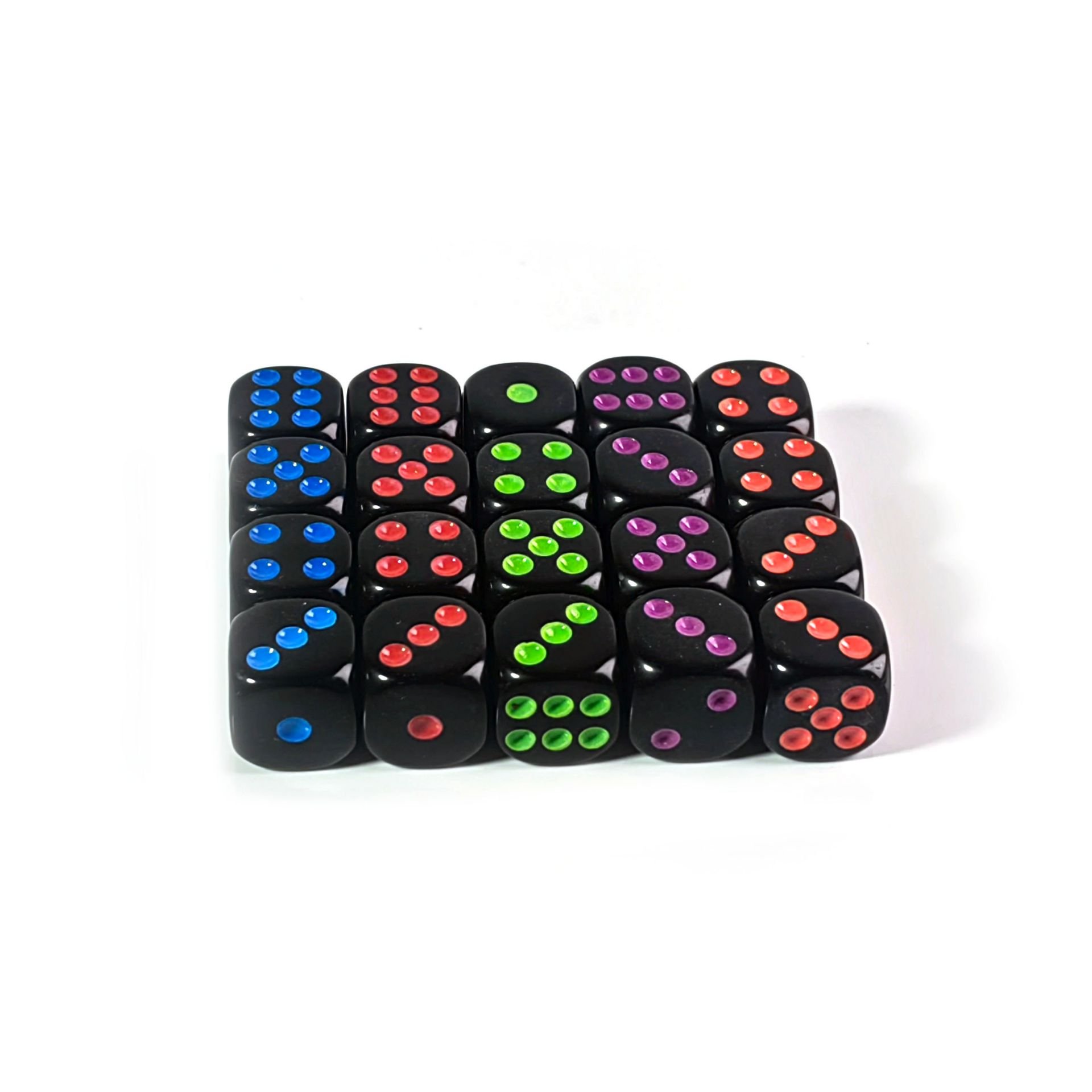 manufacturers Colorful Pips 6 Sided Rounded Corner Custom bulk black dice 16mm game acrylic dice
