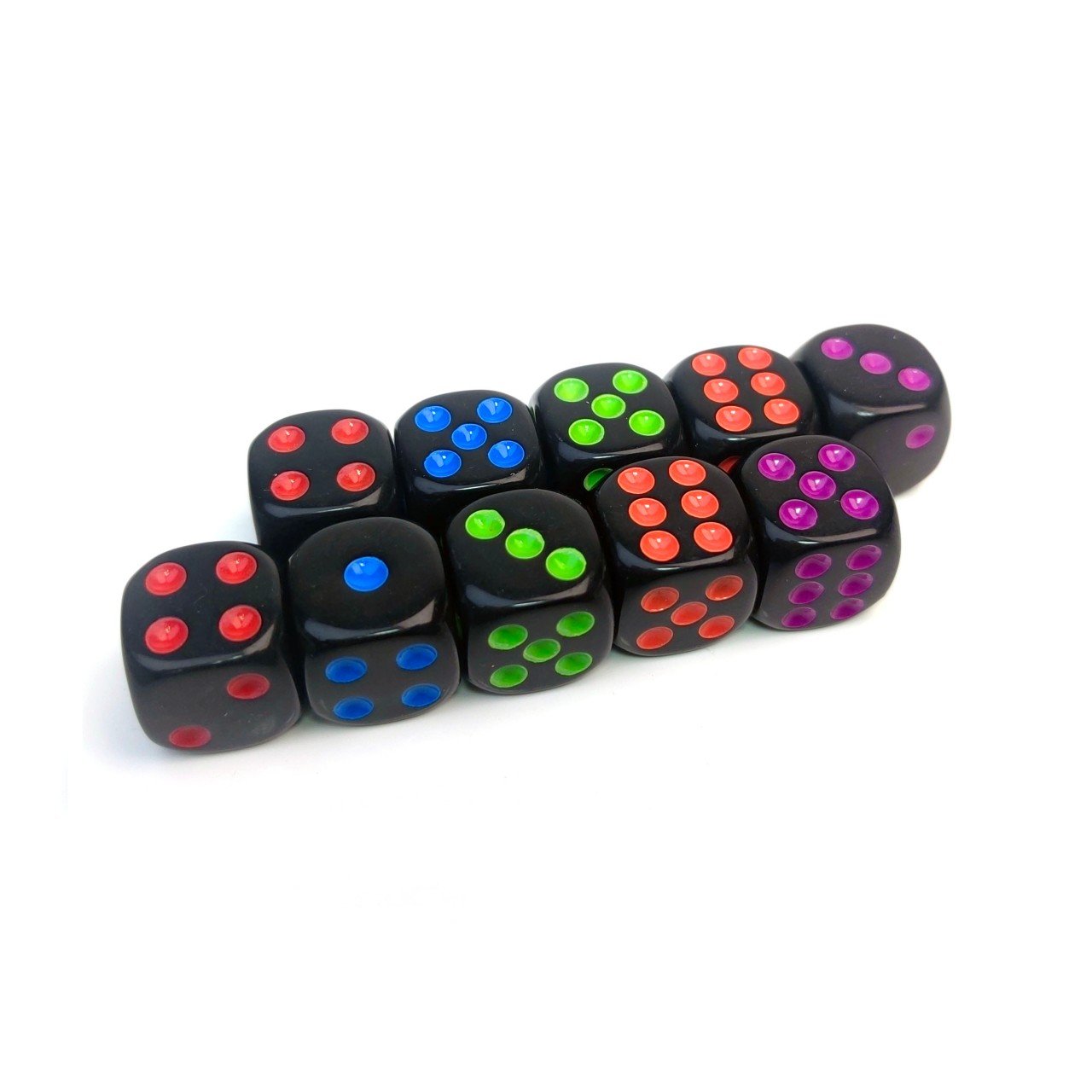 manufacturers Colorful Pips 6 Sided Rounded Corner Custom bulk black dice 16mm game acrylic dice