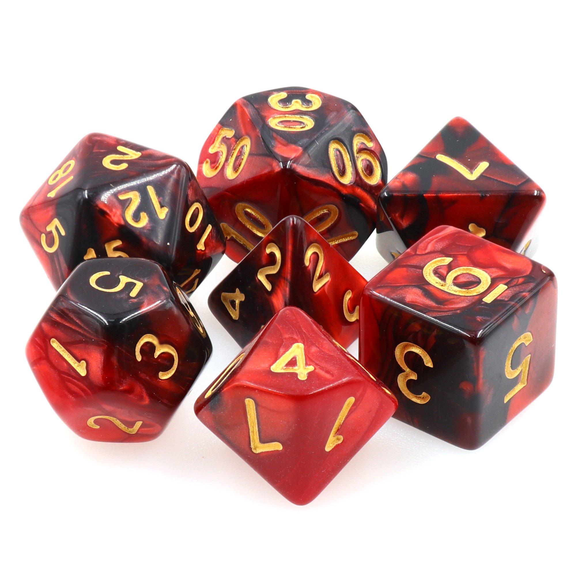2022 HD Dice New Special Design Red And Black Color Digital Dice Set Acrylic Game Dice