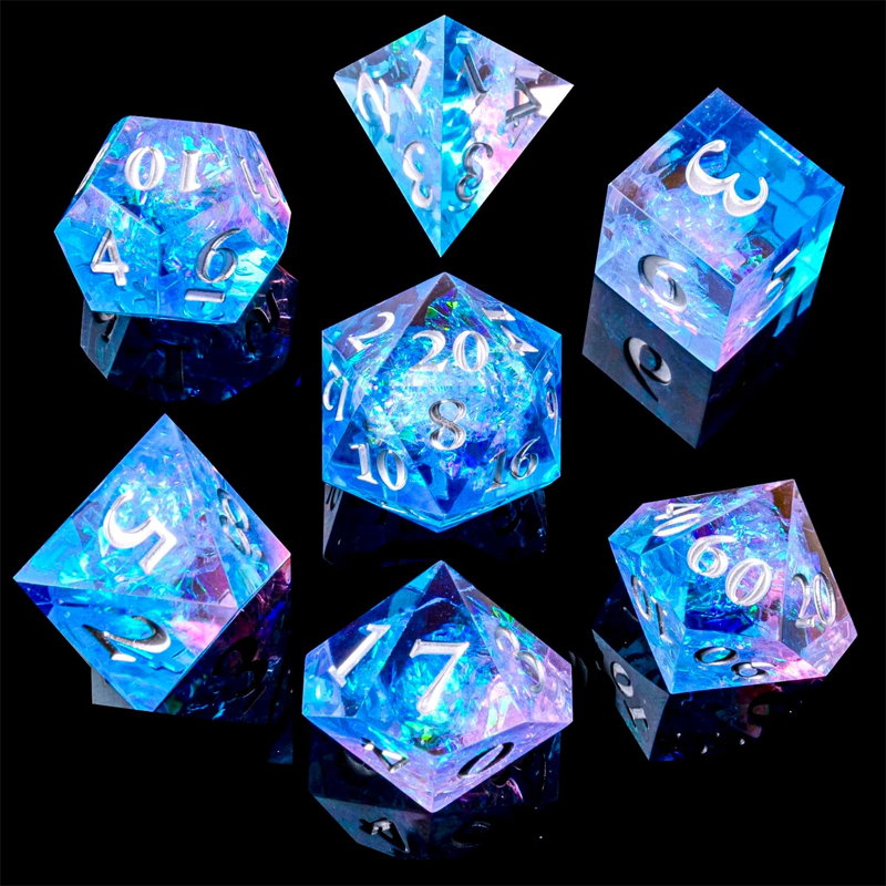 DND RPG Board Game Polyhedral Dice Set Sharp Resin D6 D20 for Dungeon Adventure & Board Games