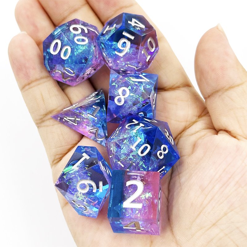 DND RPG Board Game Polyhedral Dice Set Sharp Resin D6 D20 for Dungeon Adventure & Board Games