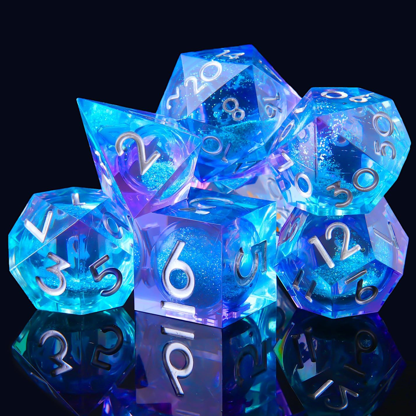 DND RPG Board Game Polyhedral Dice Set Sharp Resin D6 D20 for Dungeon Adventure & Board Games
