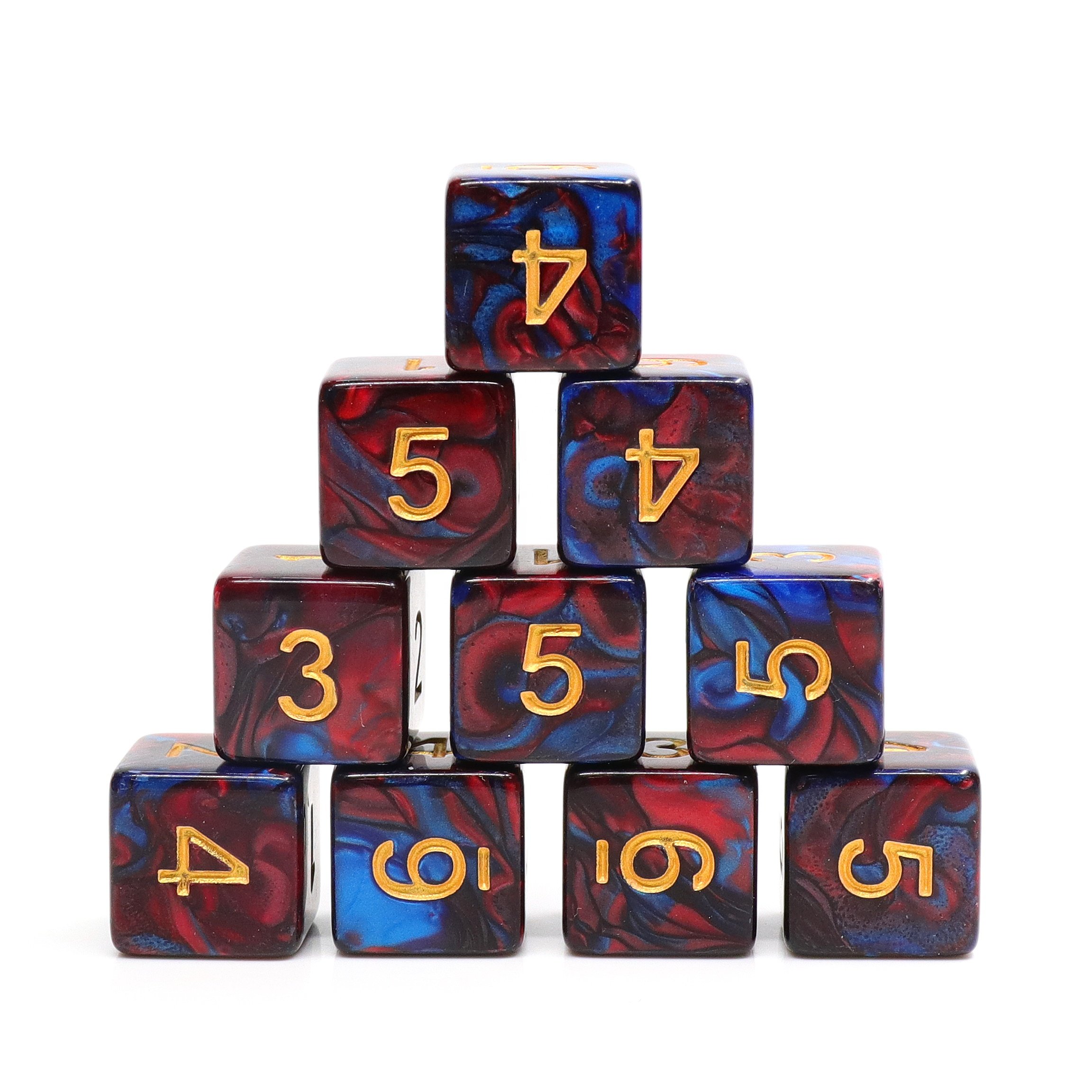 Professional customize 10 PCS dice for role playing game 16mm dice set
