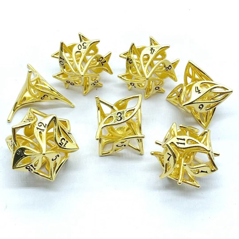 2022 New Gold Dice Dnd Dice Set Dungeons and Dragons Board Game Dice