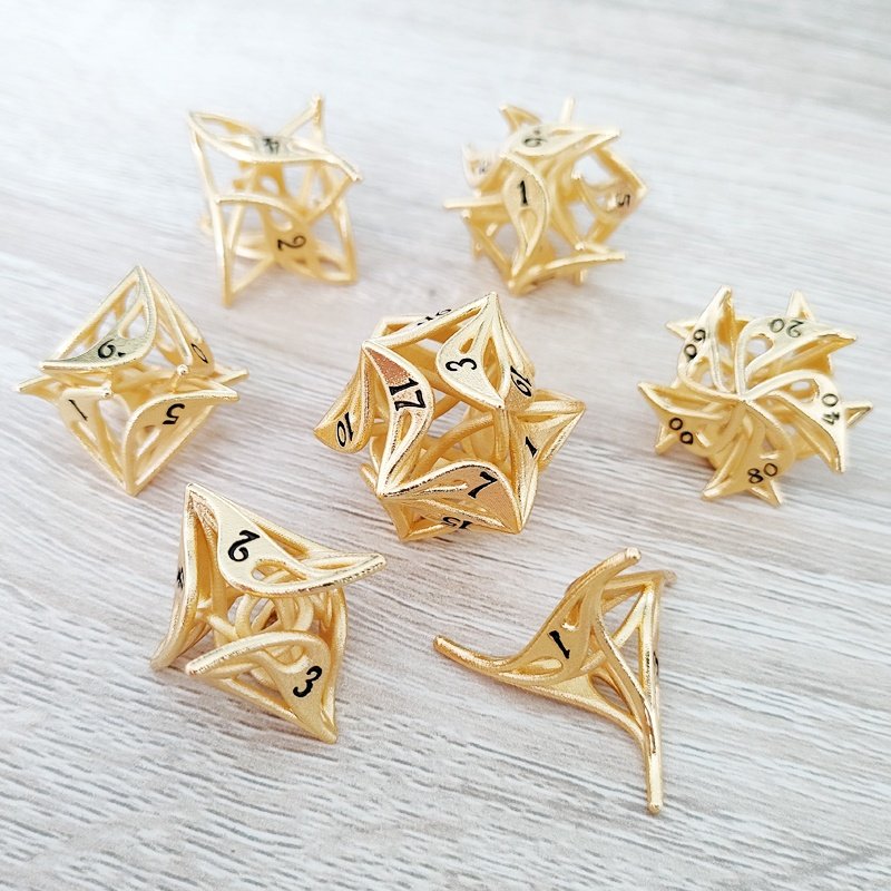 2022 New Gold Dice Dnd Dice Set Dungeons and Dragons Board Game Dice