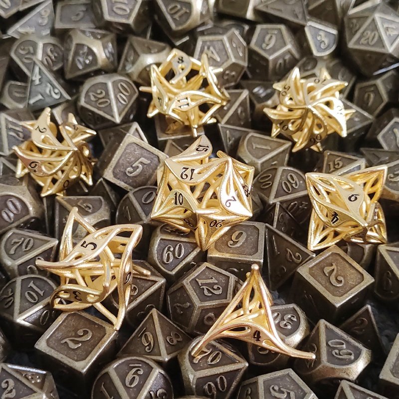 2022 New Gold Dice Dnd Dice Set Dungeons and Dragons Board Game Dice