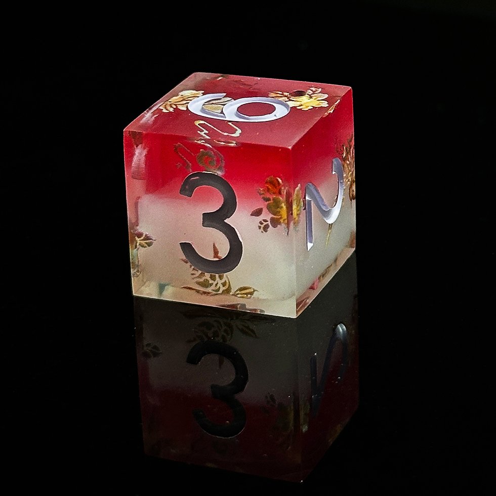 Factory Sharp edged Dnd Pink Gold Carving resin Dice For Dungeons and Dragons Polyhedral RPG Dice set for adult dice games