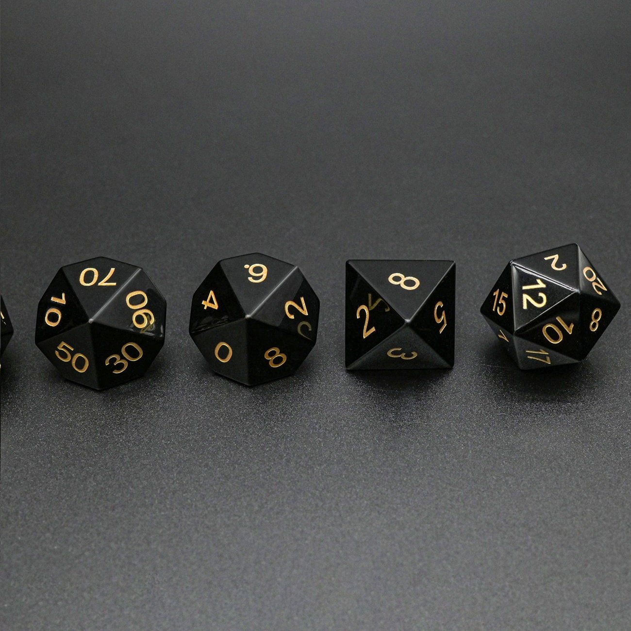 Precious obsidian Luxury Polyhedral Dungeons and Dragons Gemstone Dice for Collection