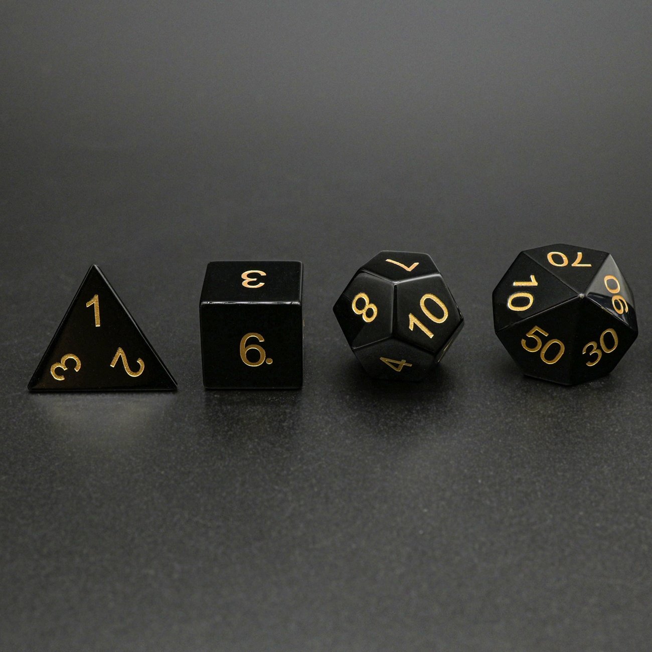 Precious obsidian Luxury Polyhedral Dungeons and Dragons Gemstone Dice for Collection