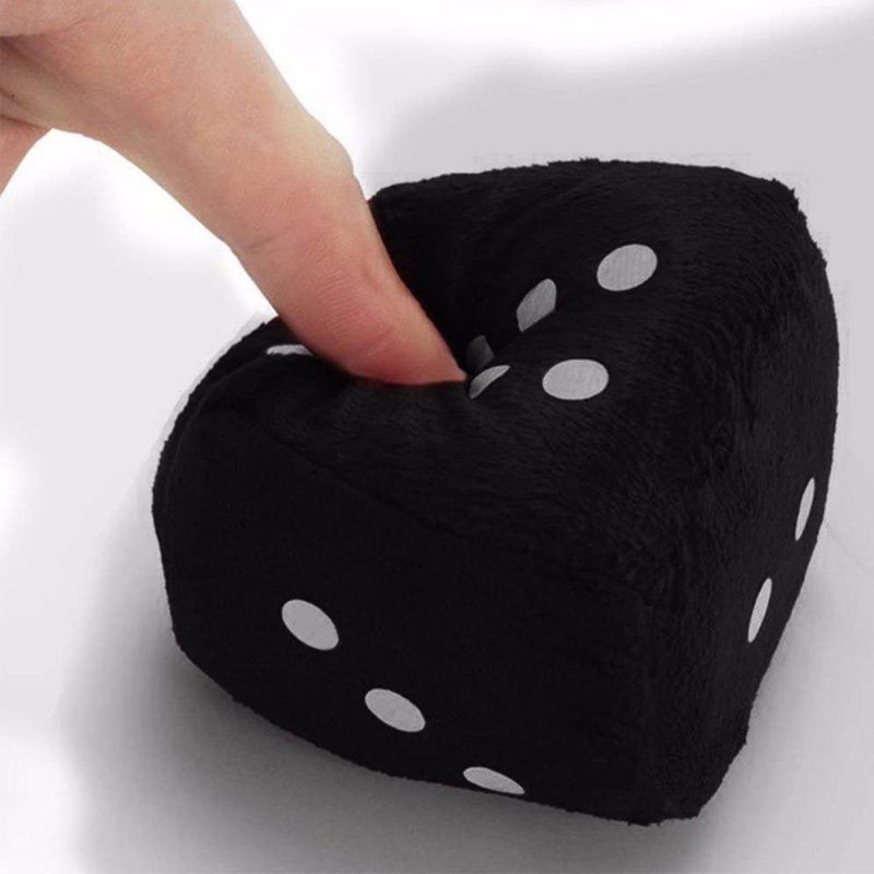 Car Centra Mirror Hanging Accessories Retro Square fuzzy Plush Dice with Dots