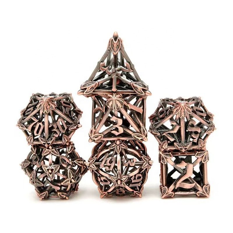 Dice Manufacturers Arrow Symbol Lightweight Hollow Dice Polyhedral DND Metal Dice Set for RPG Player