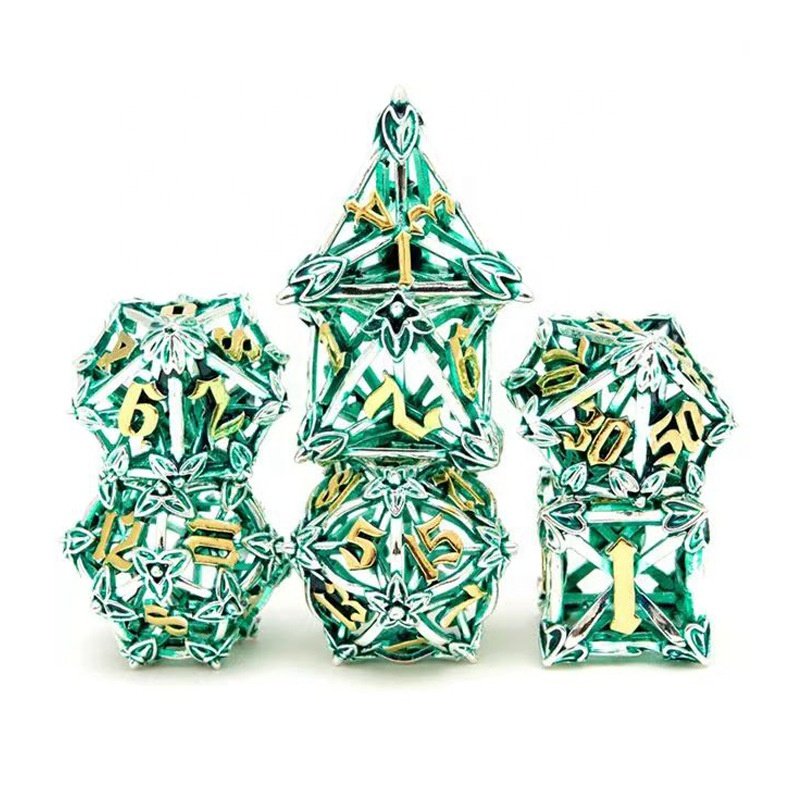 Dice Manufacturers Arrow Symbol Lightweight Hollow Dice Polyhedral DND Metal Dice Set for RPG Player