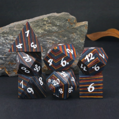 New Styles Custom Wholesale Rainbow Wood Dice Polyhedral DND Wooden Dice Set For RPG Board Games