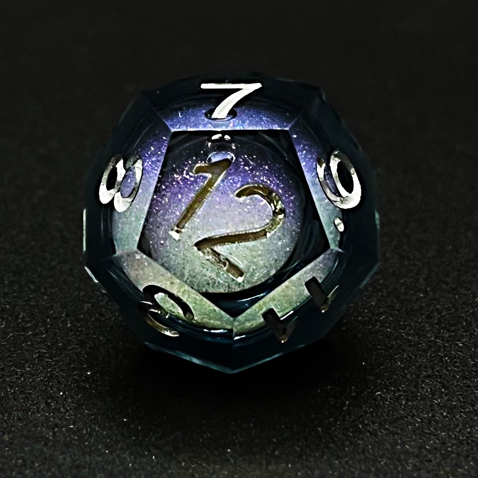 New Design Liquid Core Dice D20 With Sparkling Center For Dungeons & Dragons Board Games 2022 Transparent Acrylic Plastic