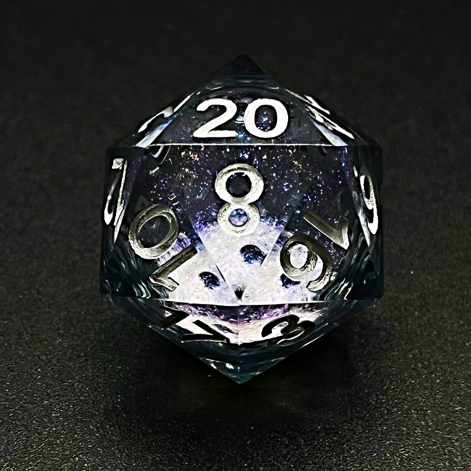 New Design Liquid Core Dice D20 With Sparkling Center For Dungeons & Dragons Board Games 2022 Transparent Acrylic Plastic