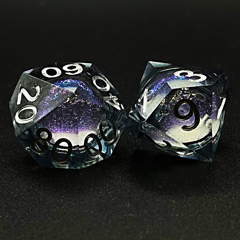 New Design Liquid Core Dice D20 With Sparkling Center For Dungeons & Dragons Board Games 2022 Transparent Acrylic Plastic