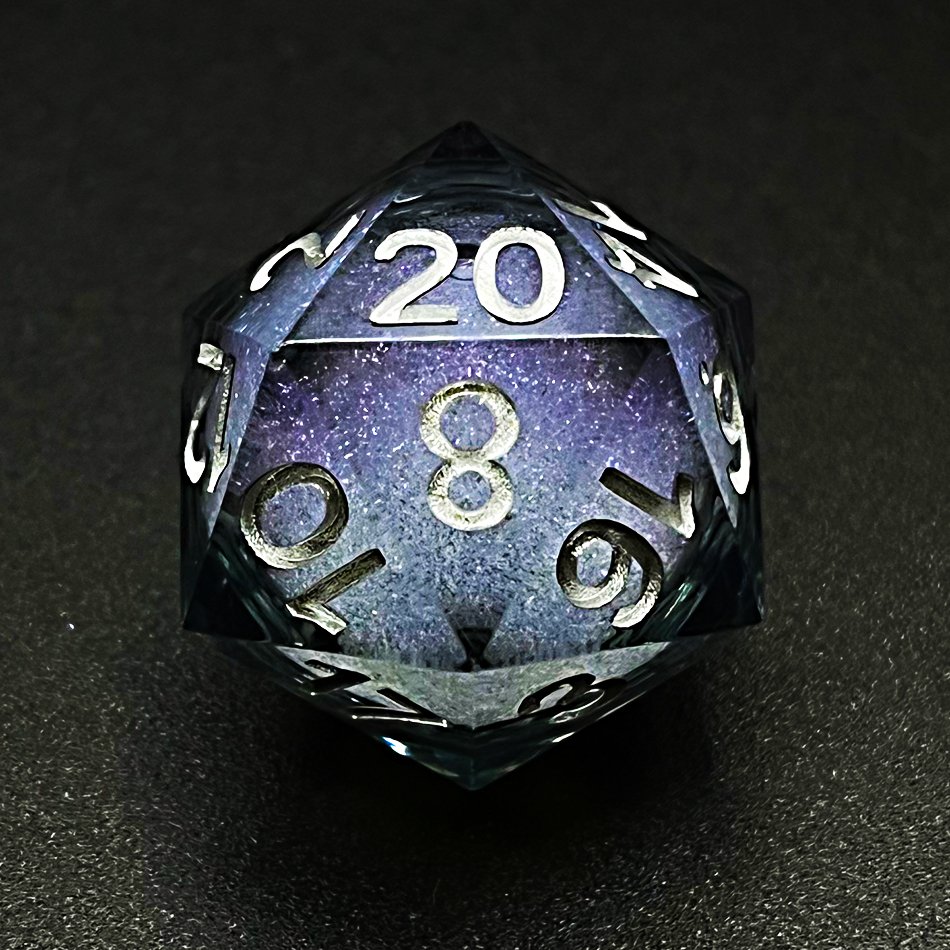 New Design Liquid Core Dice D20 With Sparkling Center For Dungeons & Dragons Board Games 2022 Transparent Acrylic Plastic