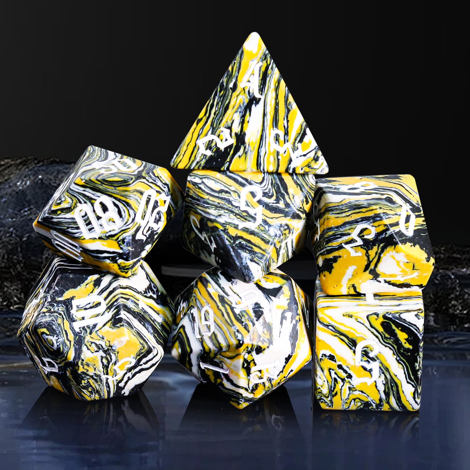 Factory wholesale customized high quality white turquoise dice set for dungeons and dragons RPG