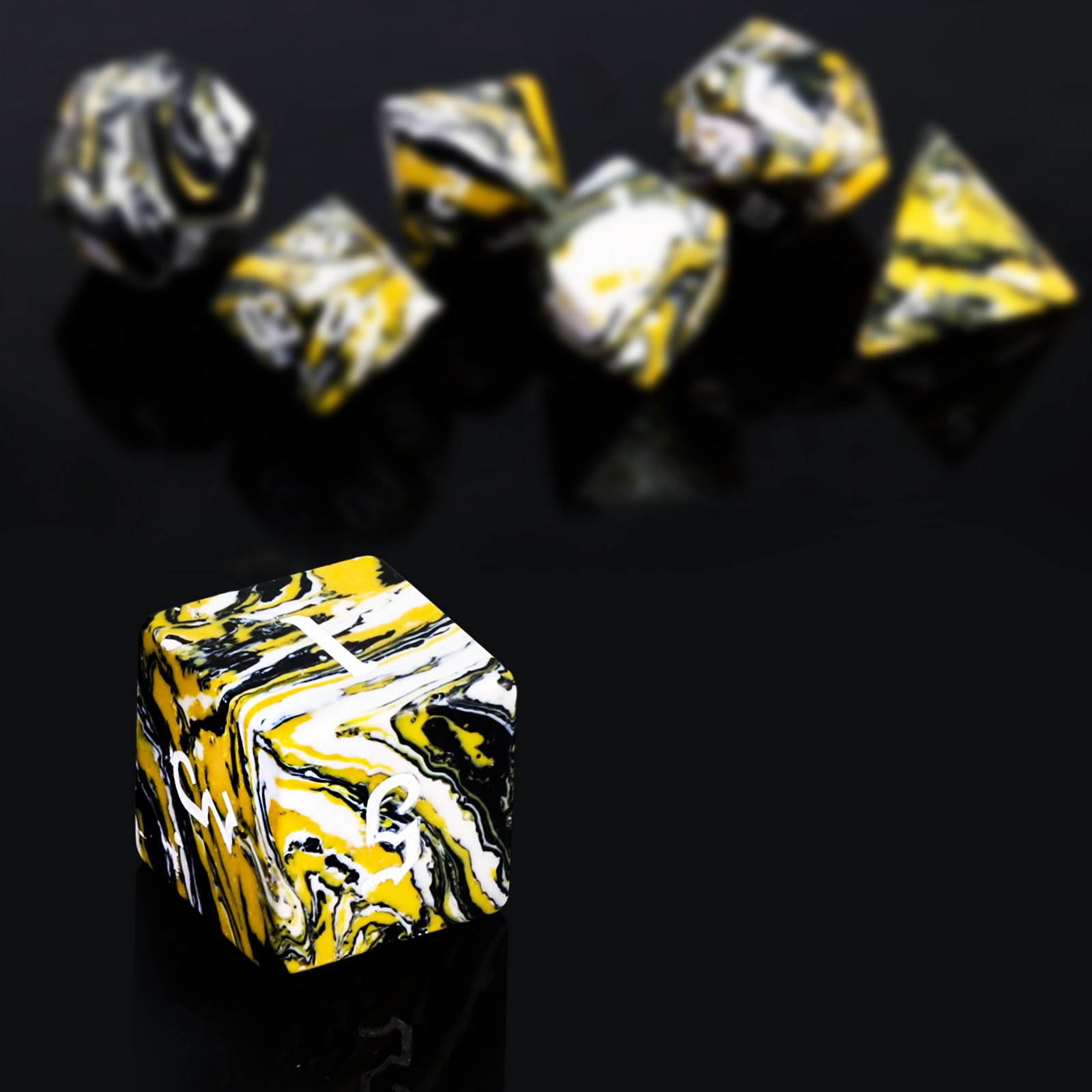 Factory wholesale customized high quality white turquoise dice set for dungeons and dragons RPG