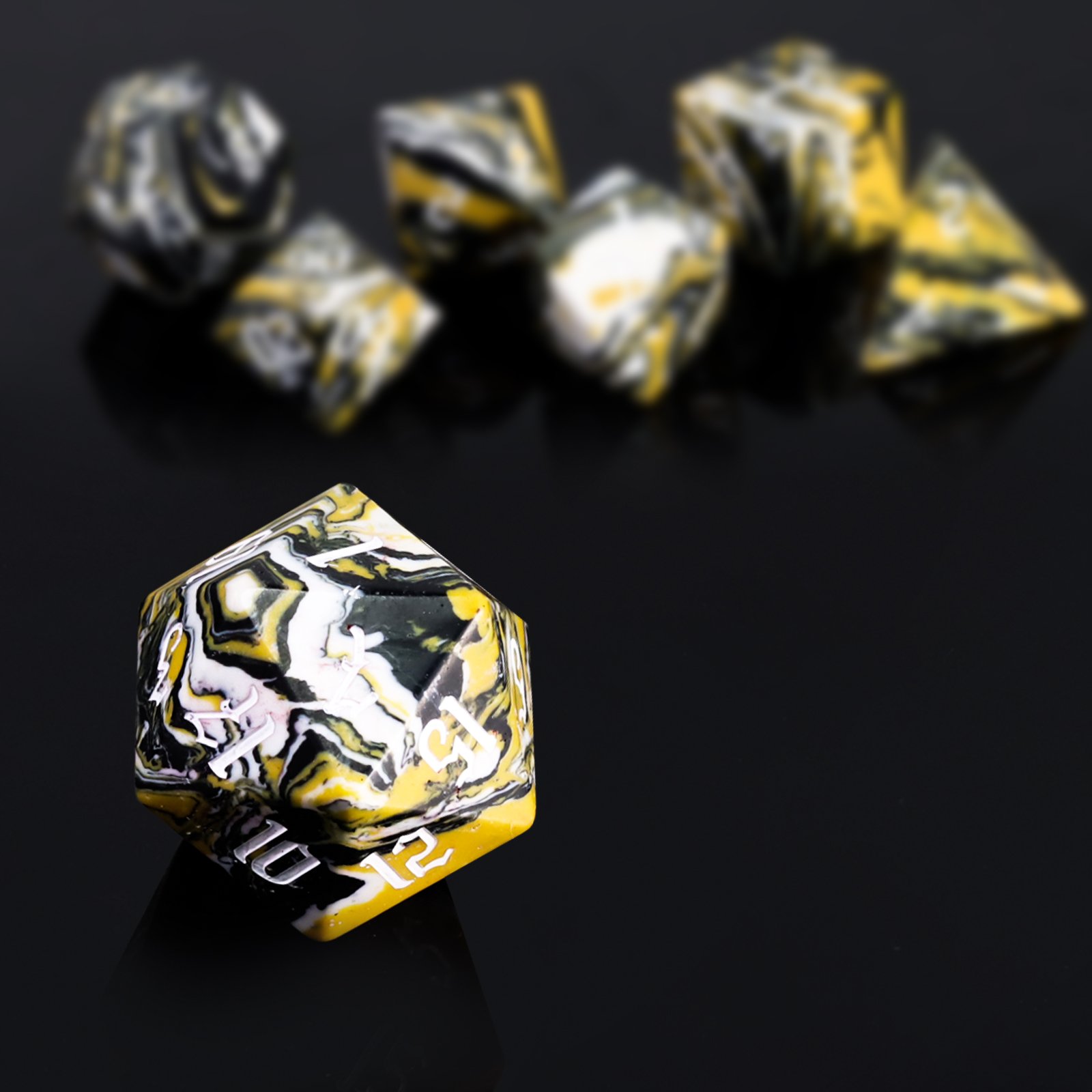 Factory wholesale customized high quality white turquoise dice set for dungeons and dragons RPG