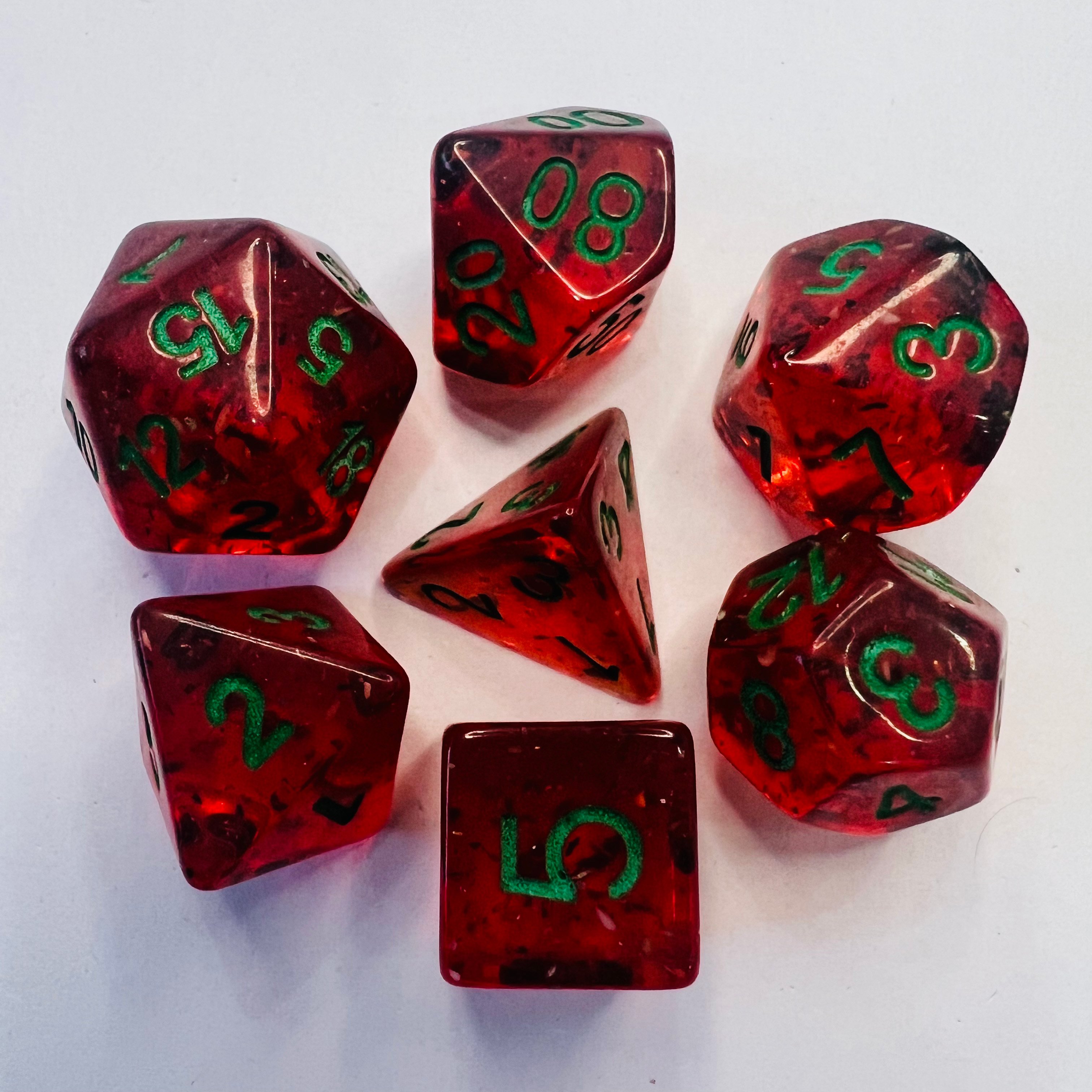 Dungeons And Dragons Dnd Rpg Board Games Or Card Games Transparent Red 16Mm Resin Dice Set