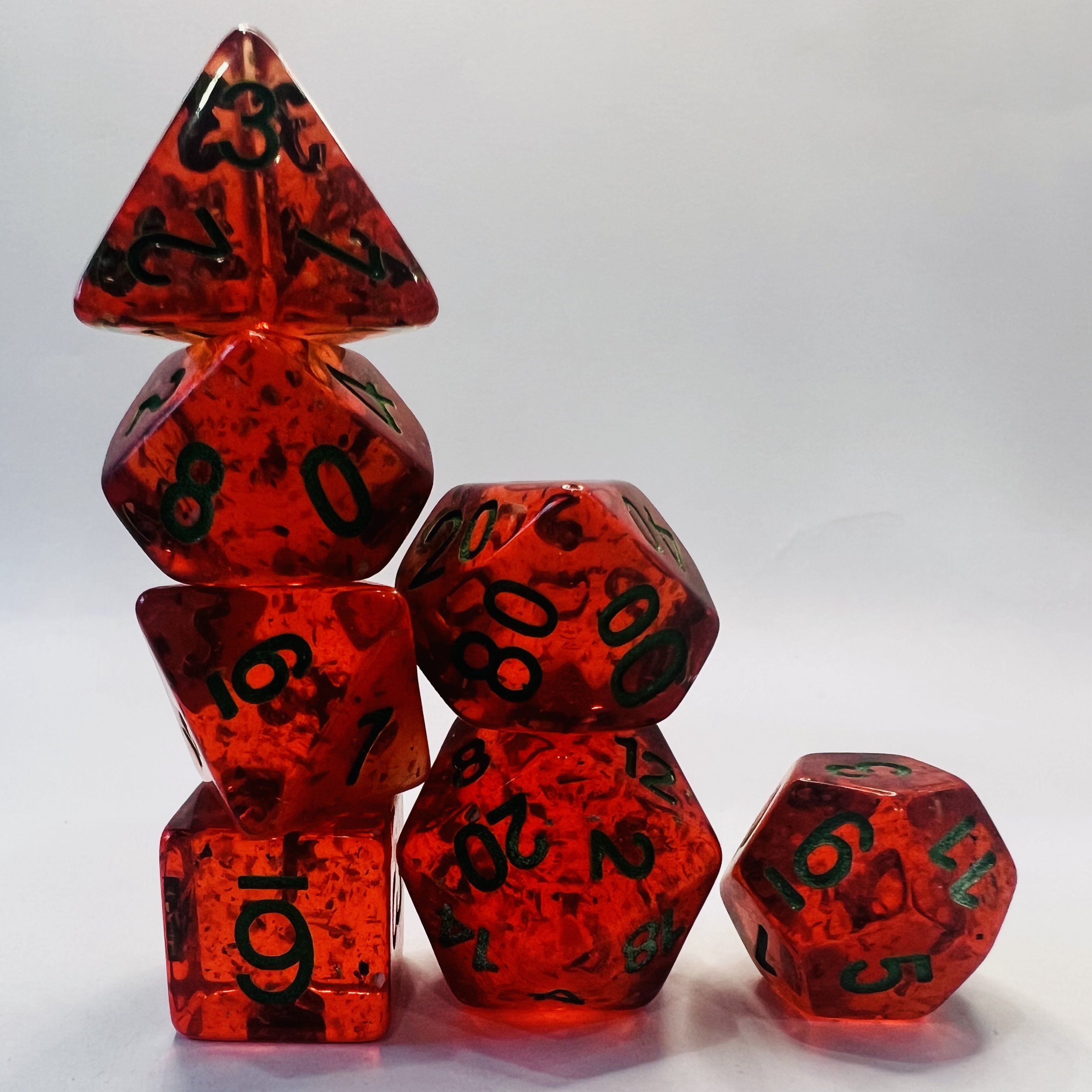 Dungeons And Dragons Dnd Rpg Board Games Or Card Games Transparent Red 16Mm Resin Dice Set