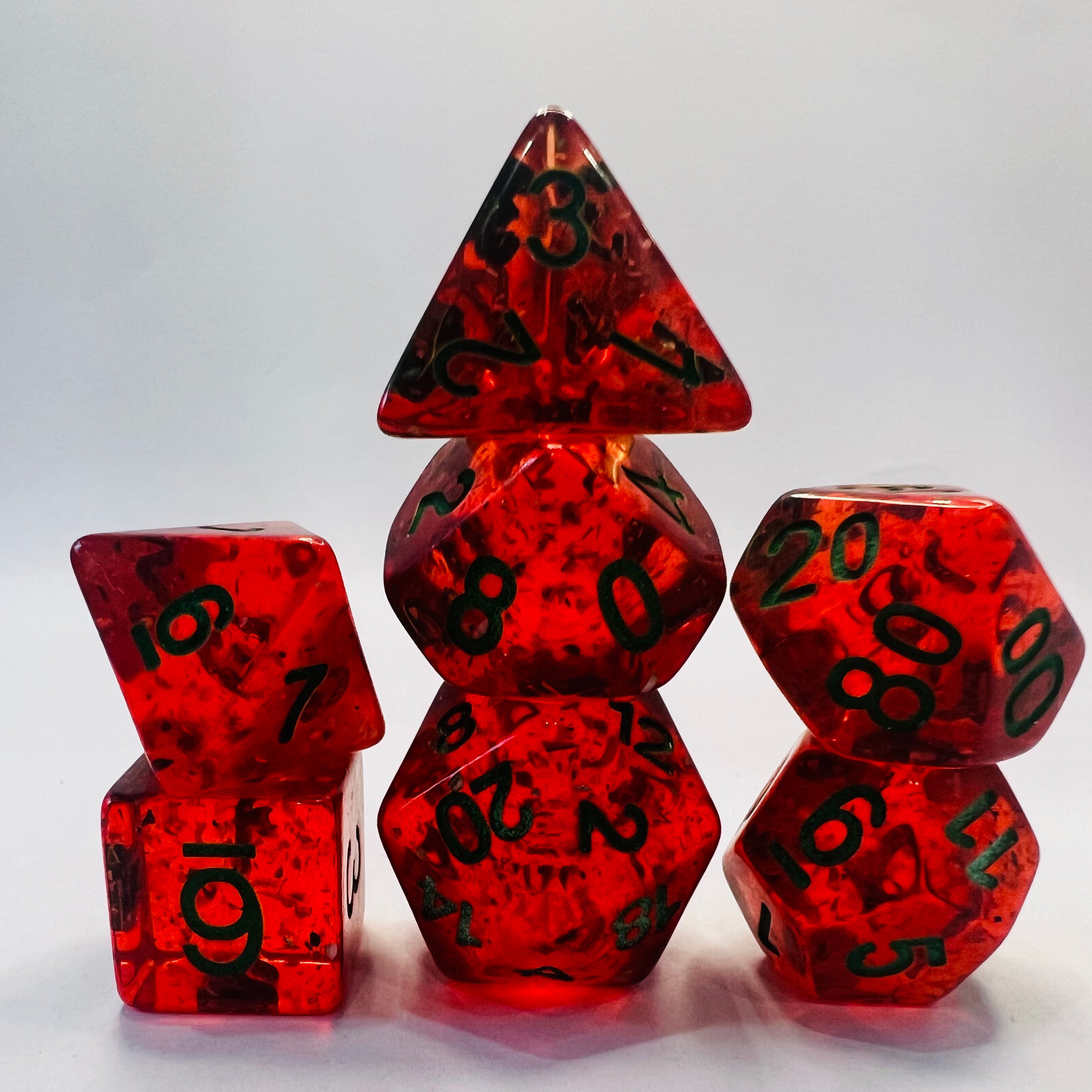 Dungeons And Dragons Dnd Rpg Board Games Or Card Games Transparent Red 16Mm Resin Dice Set