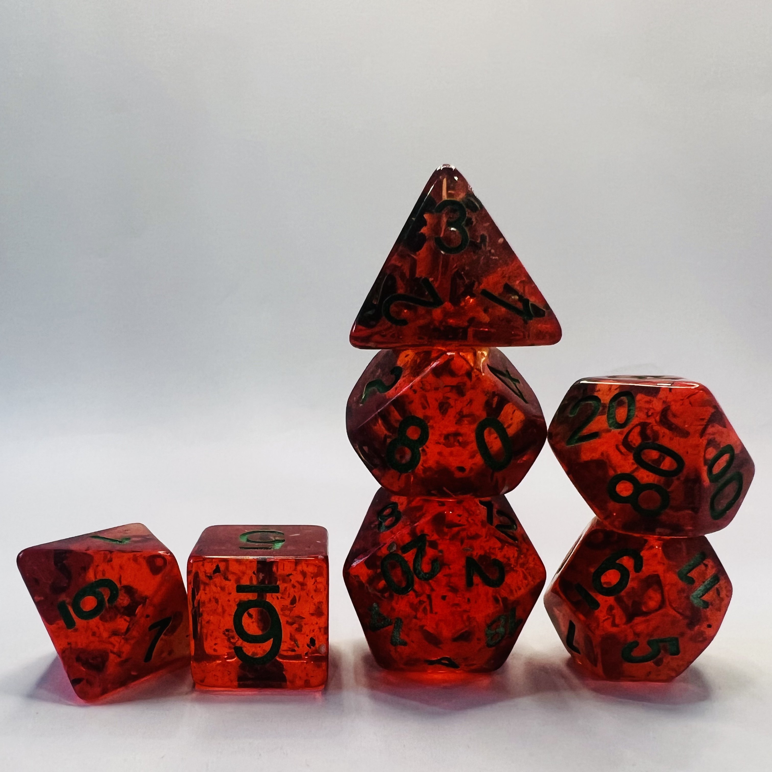 Dungeons And Dragons Dnd Rpg Board Games Or Card Games Transparent Red 16Mm Resin Dice Set
