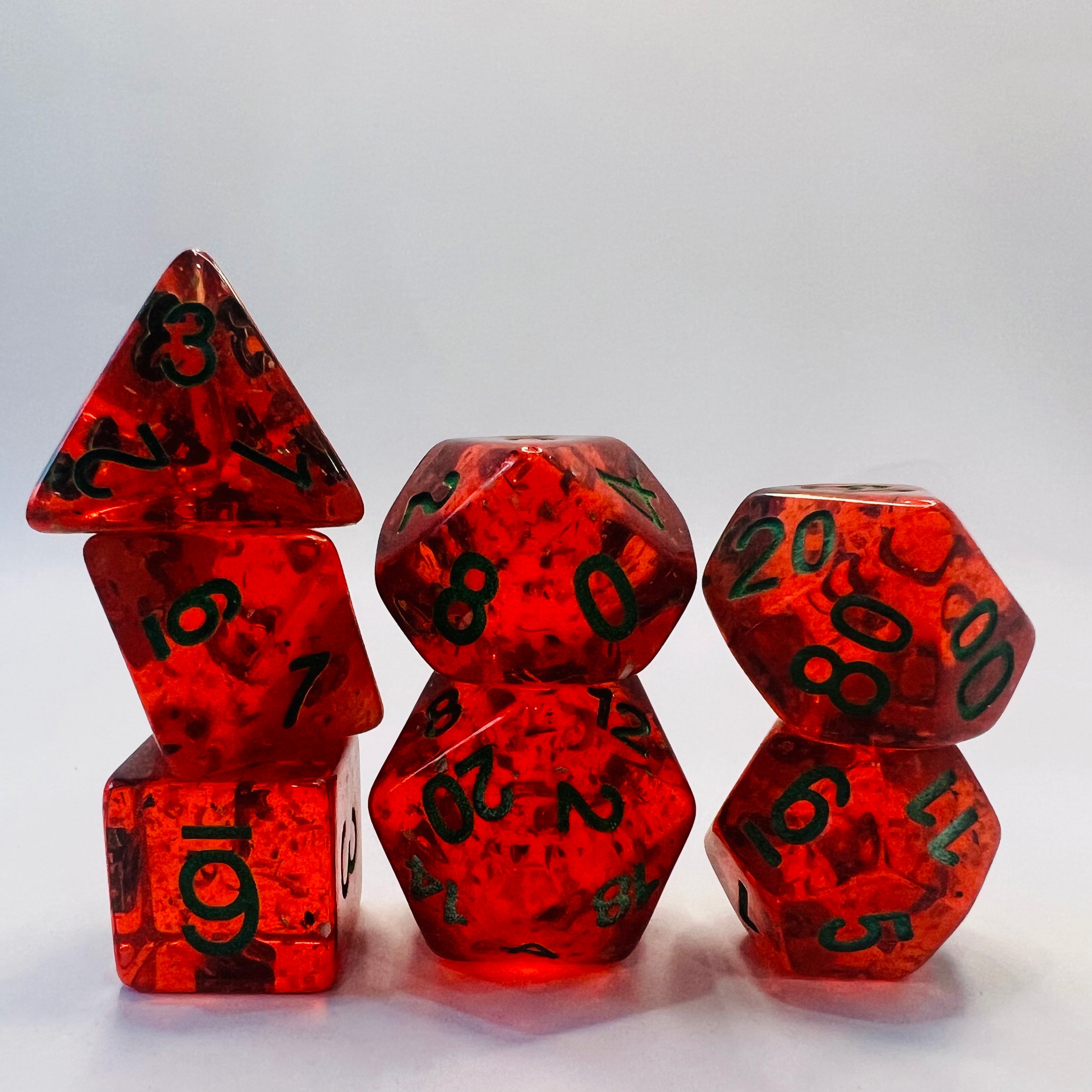 Dungeons And Dragons Dnd Rpg Board Games Or Card Games Transparent Red 16Mm Resin Dice Set