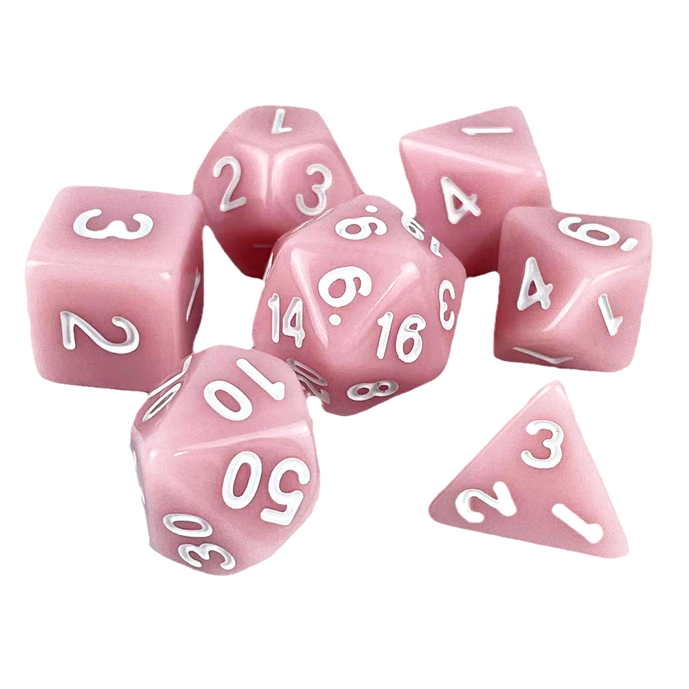 DND Acrylic Dice Board Game Polyhedral Custom Dice Solid Color 7pcs/set Dice Game