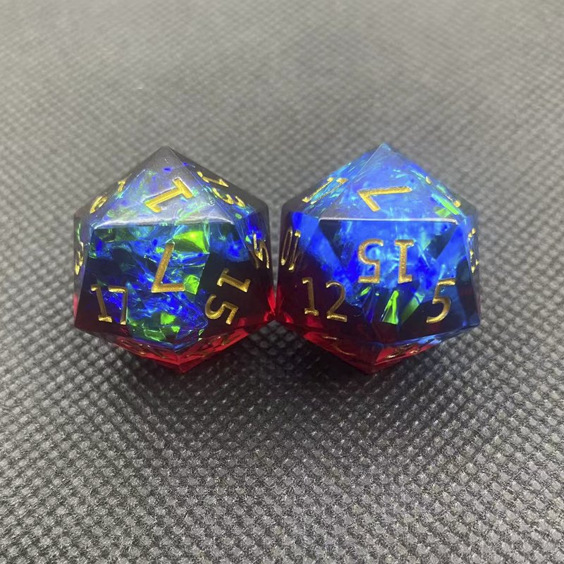 DDND RPG Dice Set D20 Polished edge resin polyhedron resin material Dungeons & Dragons role-playing DND dice set 2 sets