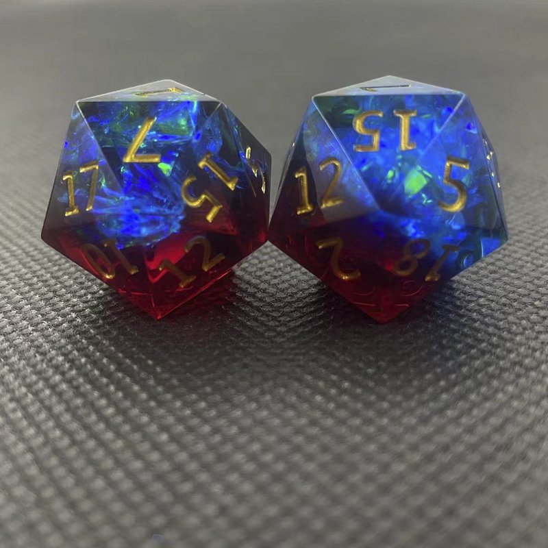 DDND RPG Dice Set D20 Polished edge resin polyhedron resin material Dungeons & Dragons role-playing DND dice set 2 sets